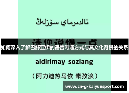 如何深入了解巴舒亚伊的语言沟通方式与其文化背景的关系